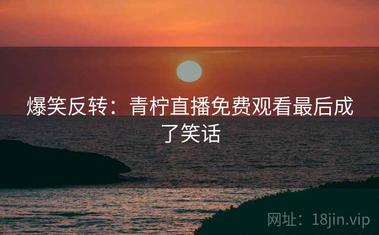 爆笑反转：青柠直播免费观看最后成了笑话  第2张